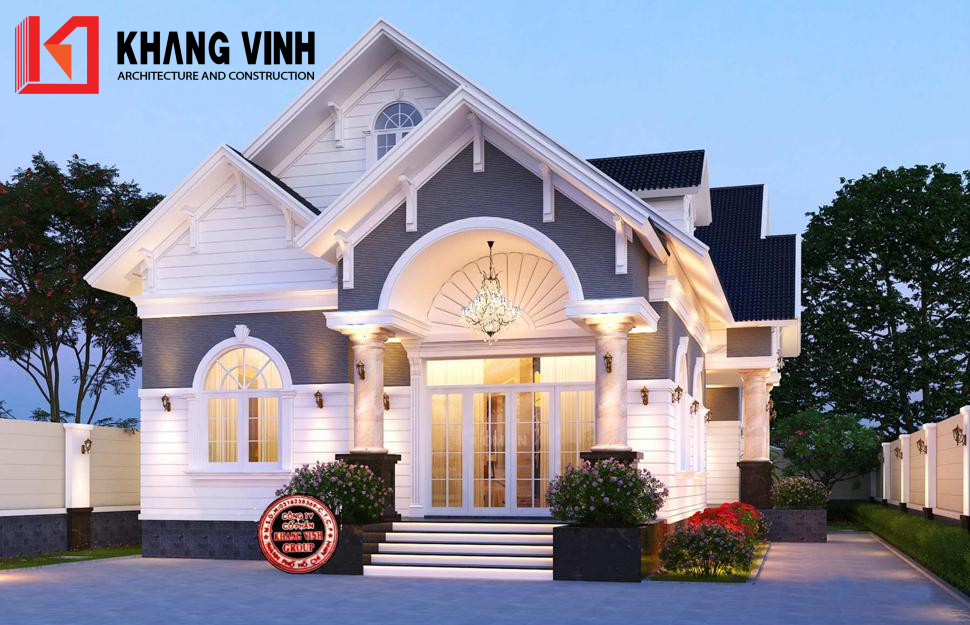 KVA_ Phối cảnh 3D mặt tiền biệt thự mái Thái 180m2 (1)