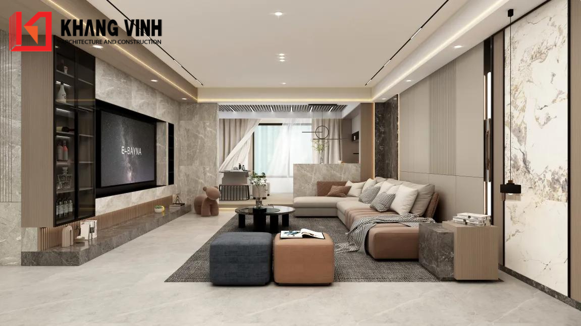 KVA_ Phối cảnh nội thất phòng khách biệt thựu mái thái 180m2 (1)