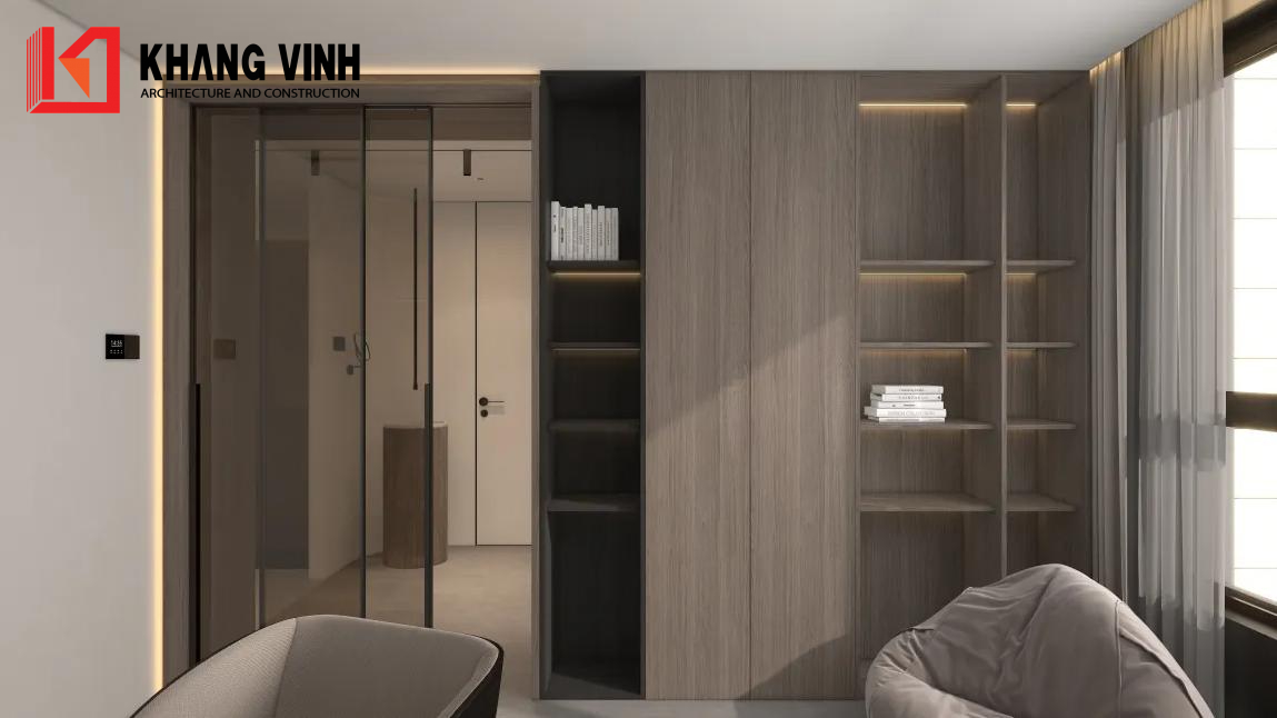 KVA_Phối cảnh nội thất phòng làm việc biệt thự vườn144m2