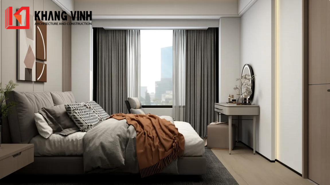 KVA_ Phối cảnh nội thất phòng ngủ biệt thự mái thái 180m2 (1)