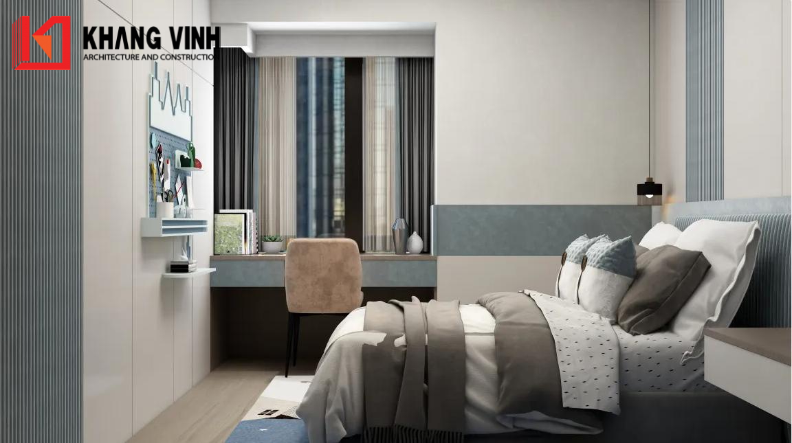 KVA_ Phối cảnh nội thất phòng ngủ biệt thự mái thái 180m2 (4)