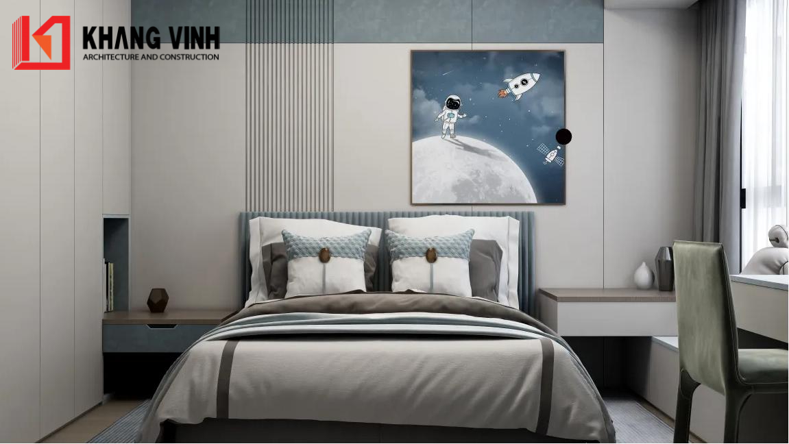 KVA_ Phối cảnh nội thất phòng ngủ biệt thự mái thái 180m2 (3)