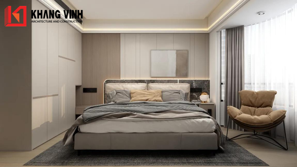 KVA_ Phối cảnh nội thất phòng ngủ biệt thự mái thái 180m2 (2)