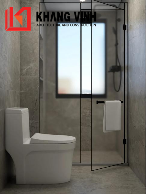 KVA_ Phối cảnh nội thất phòng tắm biệt thự mái thái 180m2