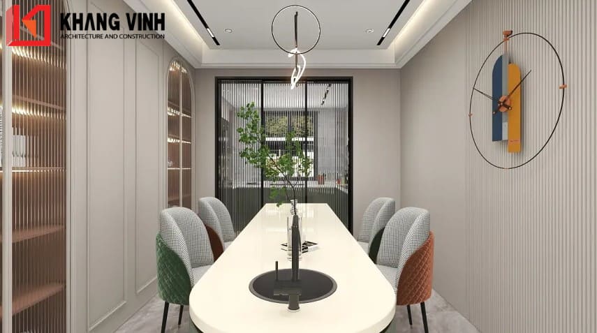 Đồng hồ treo tường nghệ thuật độc đáo, bàn ăn sang trọng