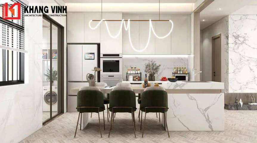 Nhà bếp là một trong những trung tâm bận rộn nhất trong nhà, nơi diễn ra các hoạt động như chuẩn bị bữa ăn, ăn uống và giao lưu