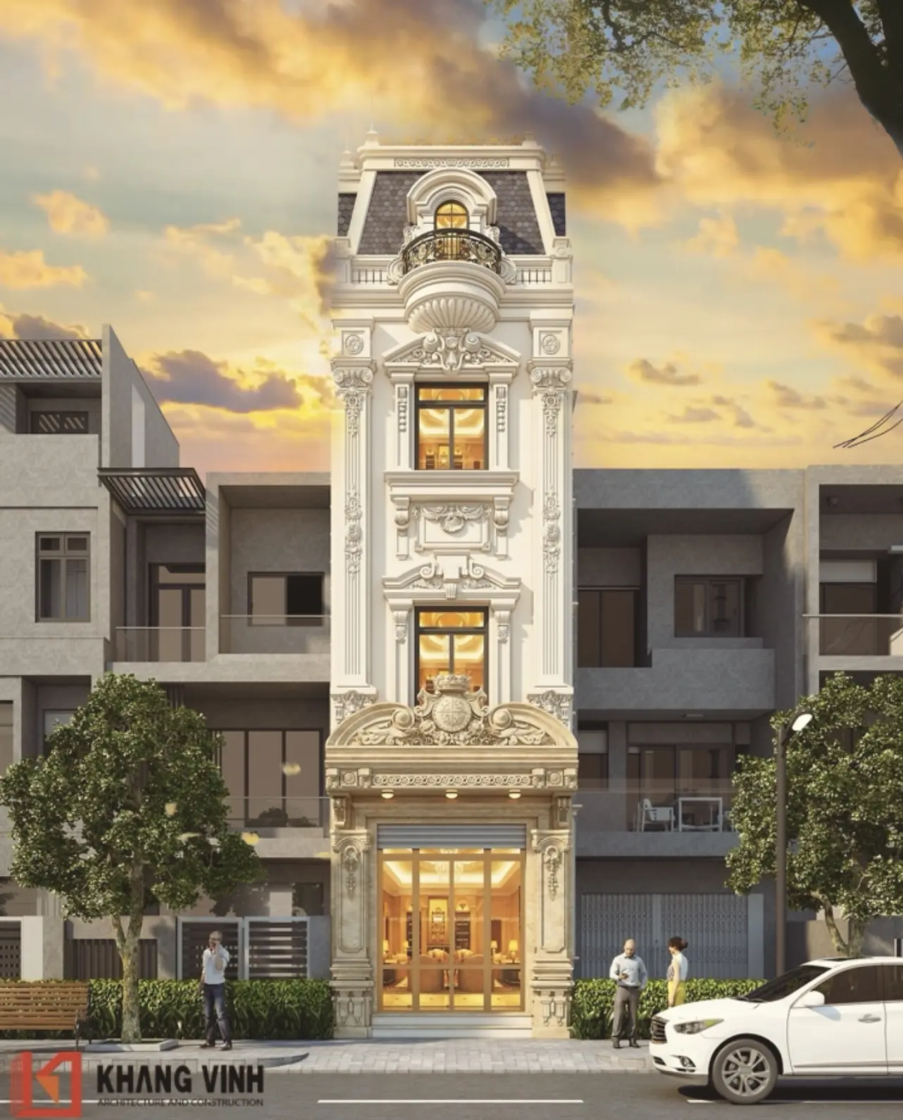 nha-pho-phong-cach-co-dien-mang-den-ve-dep-sang-trong-va-xa-hoa