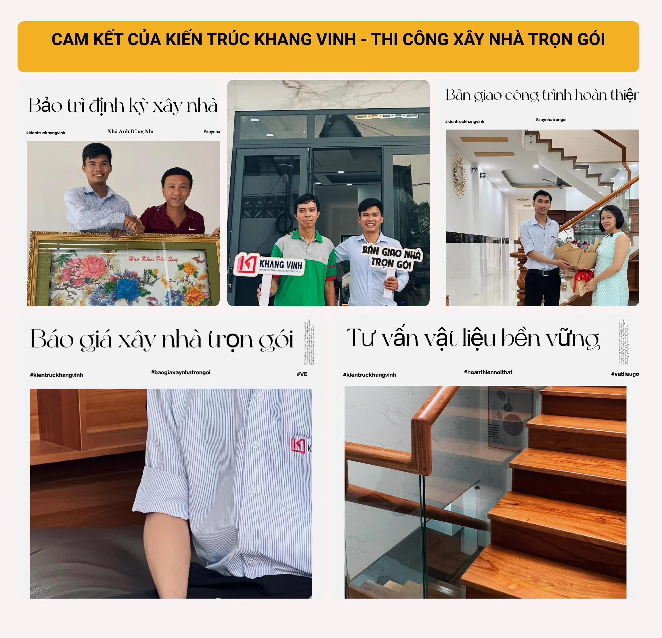 những cam kết của Kiến Trúc Khang Vinh đối với khách hàng