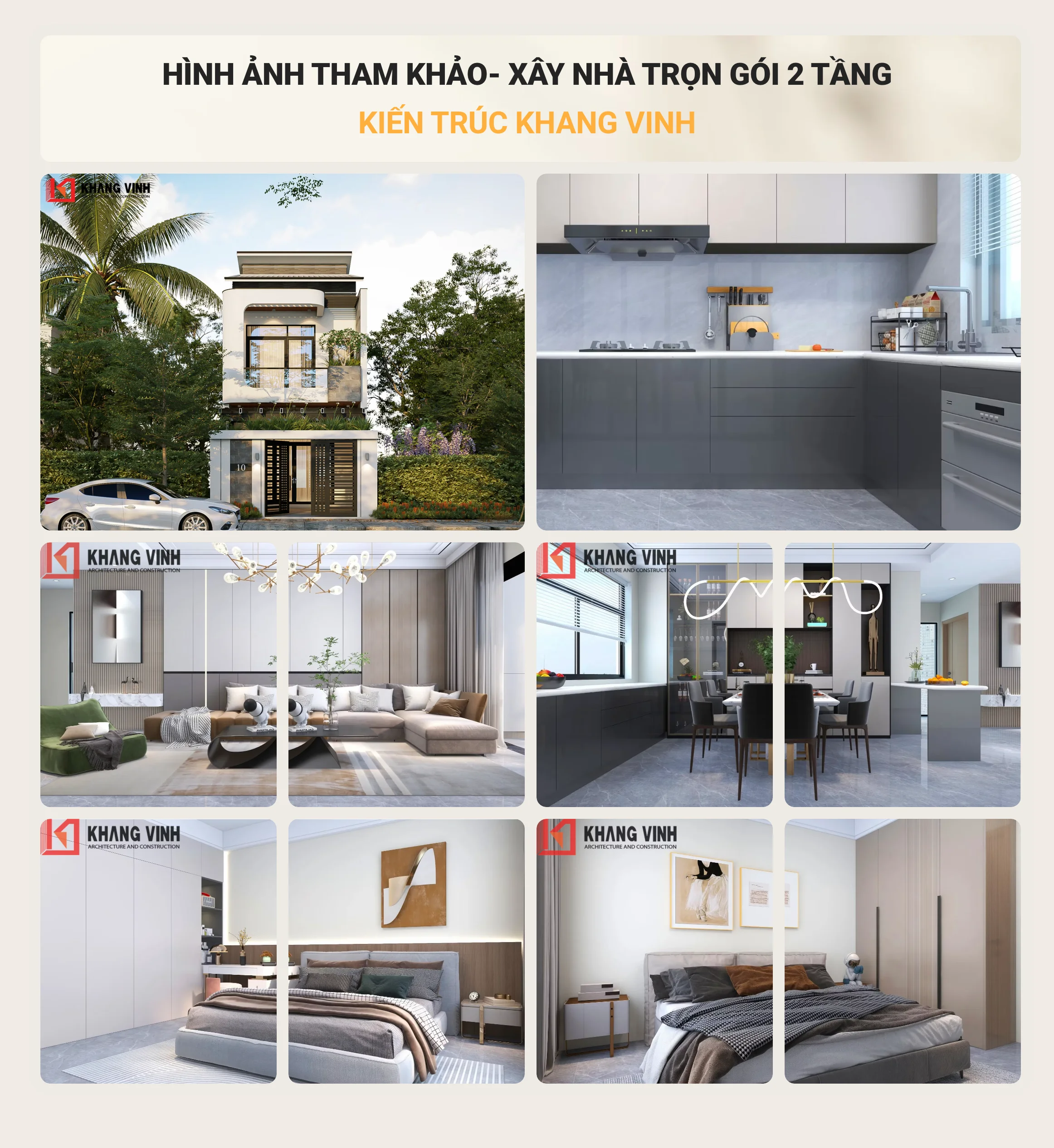 gallery ảnh kiến trúc nhà phố 2 tầng