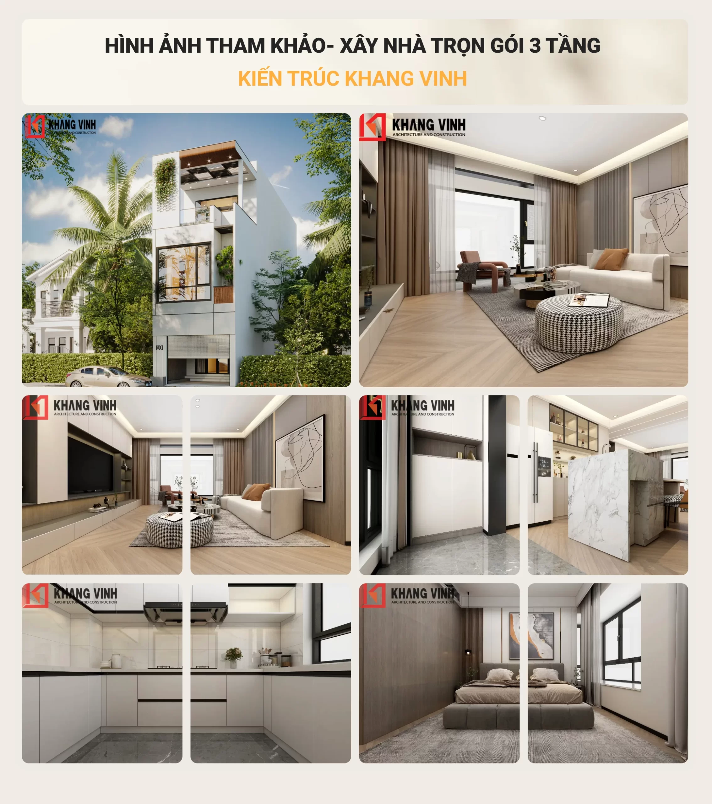 gallery ảnh kiến trúc nhà phố 3 tầng