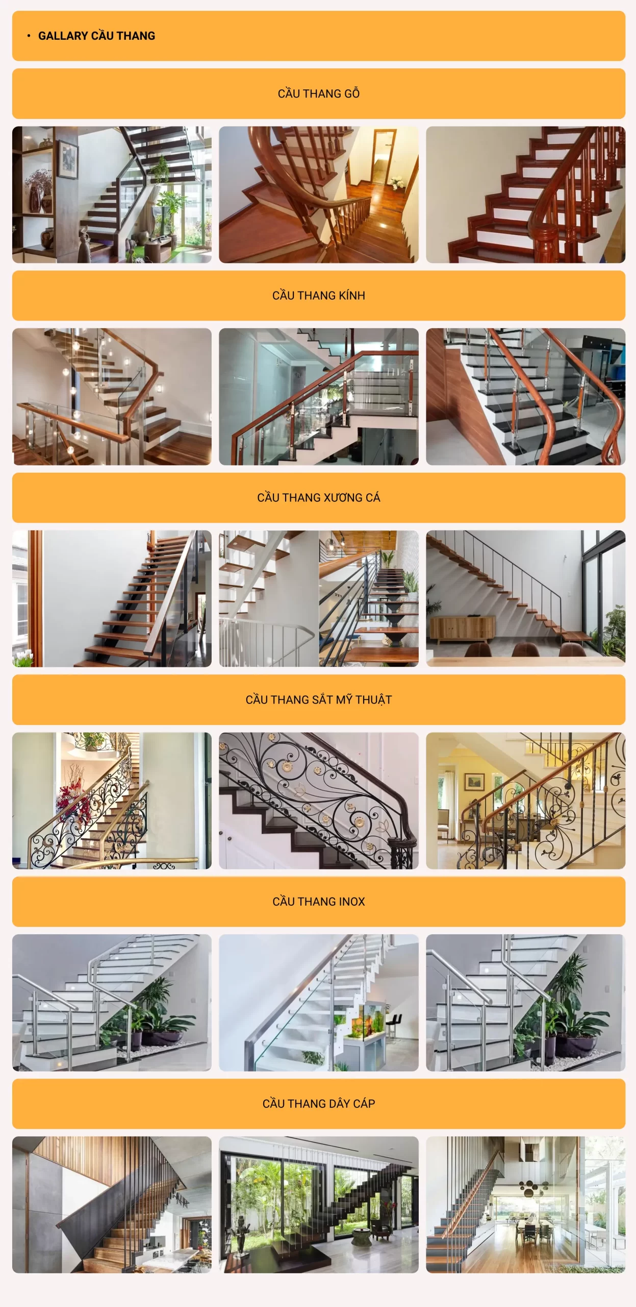 Gallery hạng mục cầu thang - báo giá xây nhà trọn gói