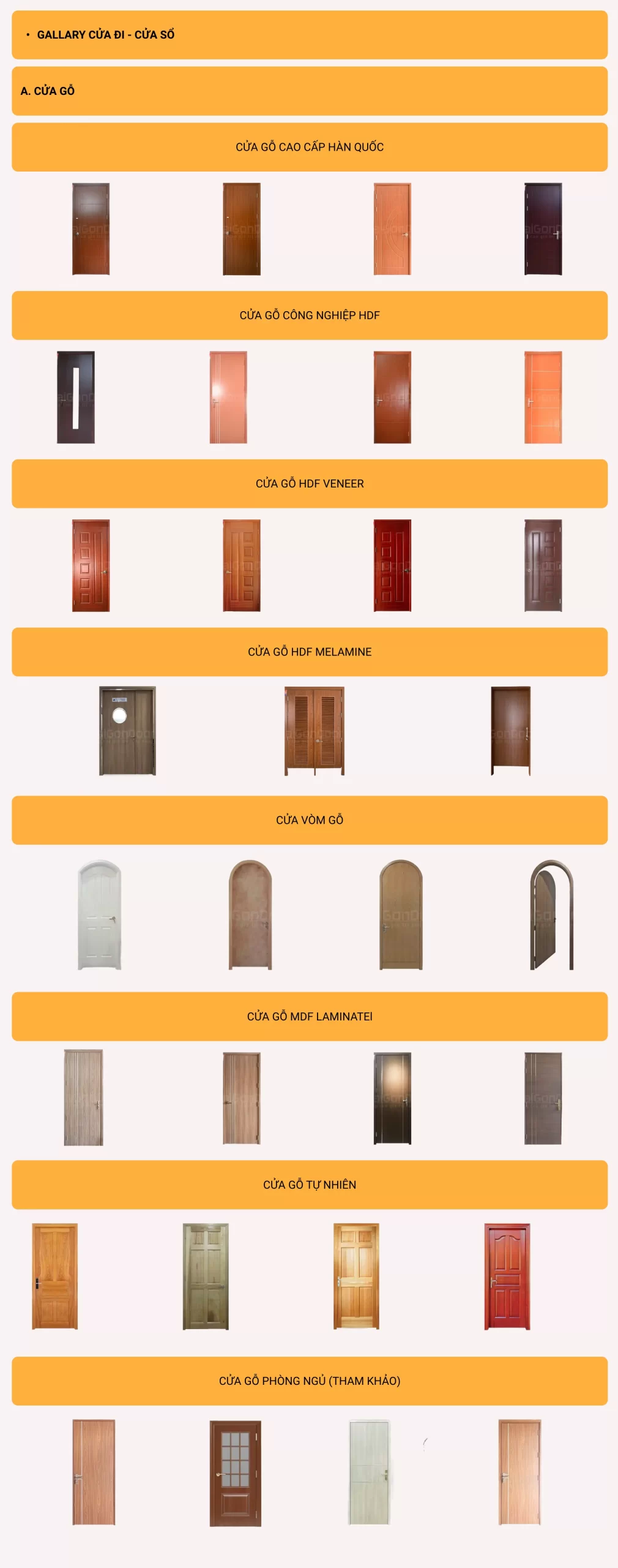 Gallery hạng mục cửa gỗ - bảng báo giá xây nhà trọn gói