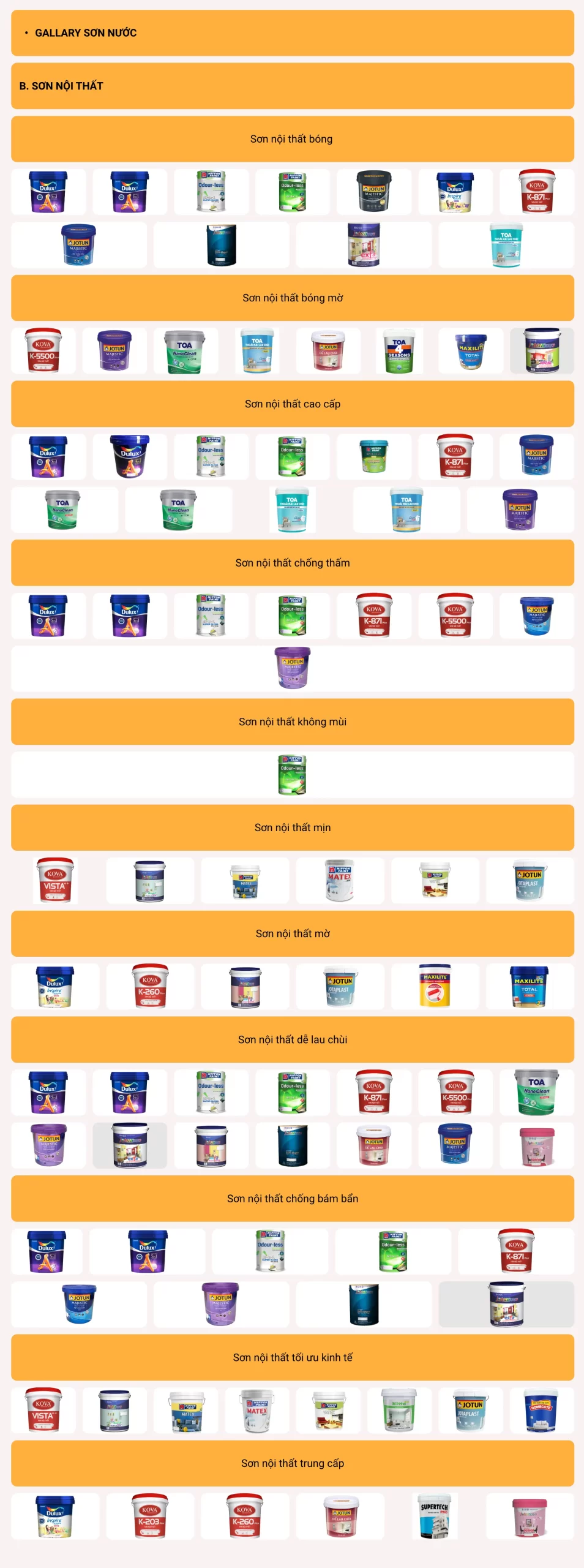 Gallery hạng mục sơn nội thất
