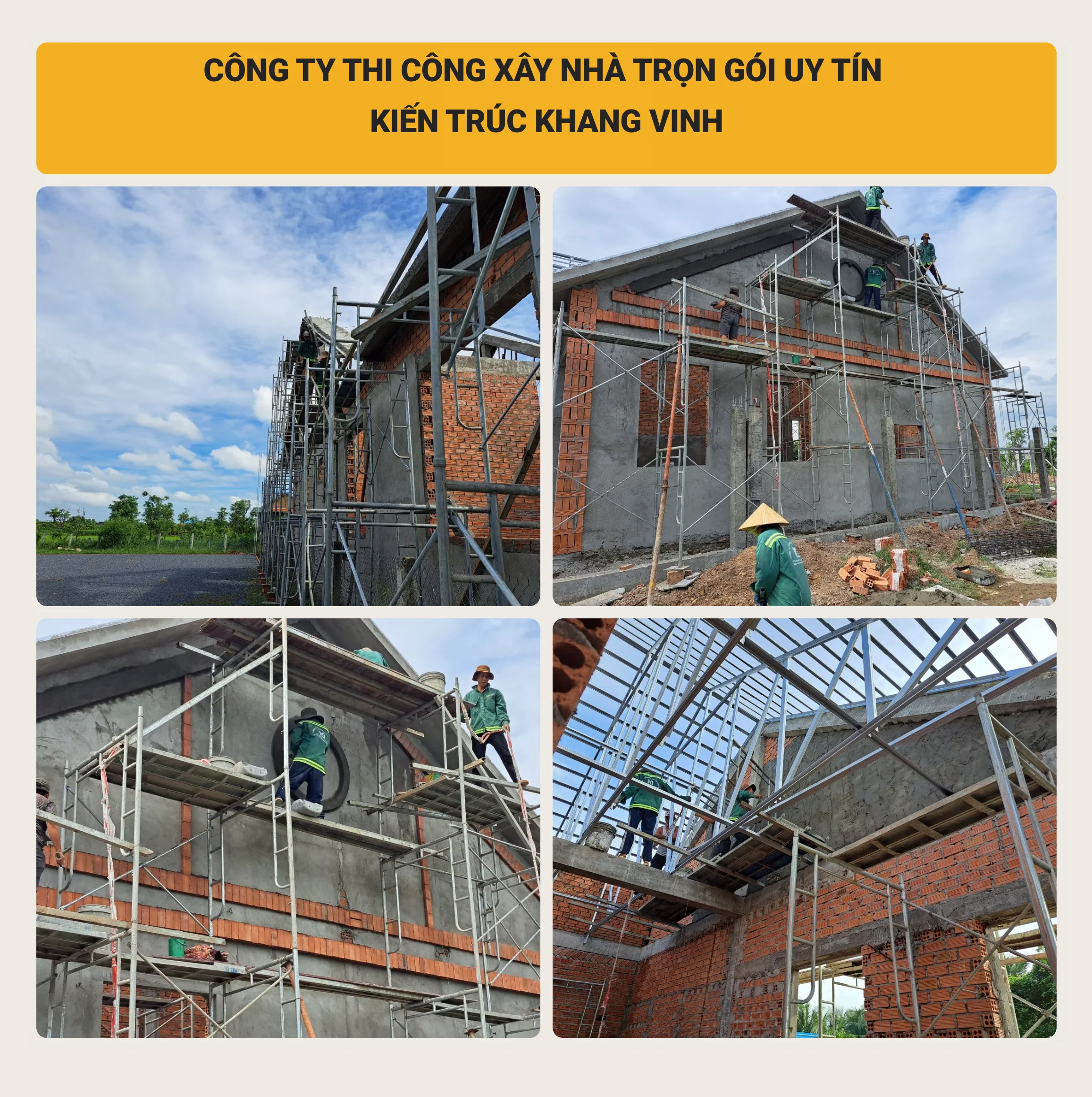 quá trình thi công xây nhà trọn gói