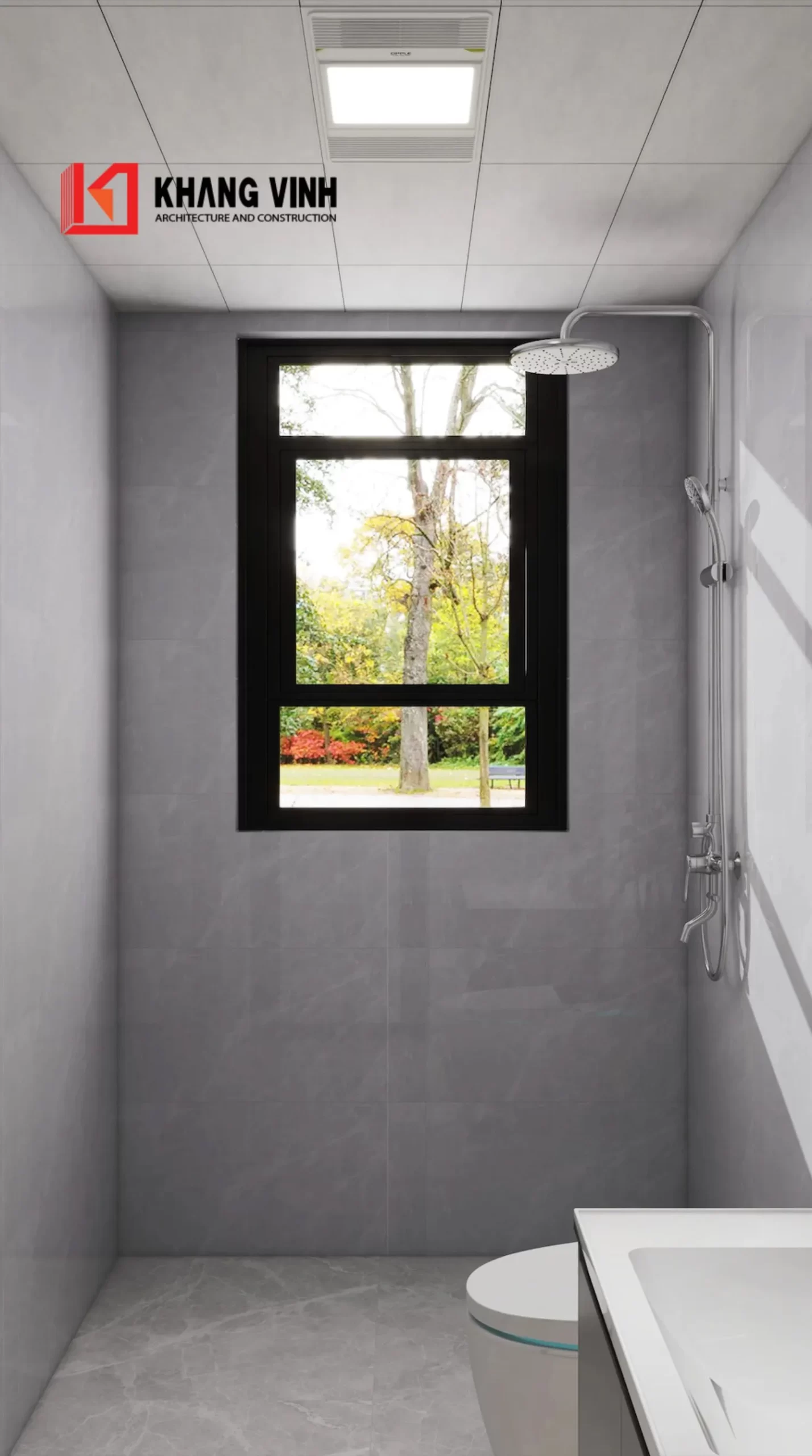 Phối cảnh nội thất phòng tắm nhà phố 4 tầng hiện đại 2