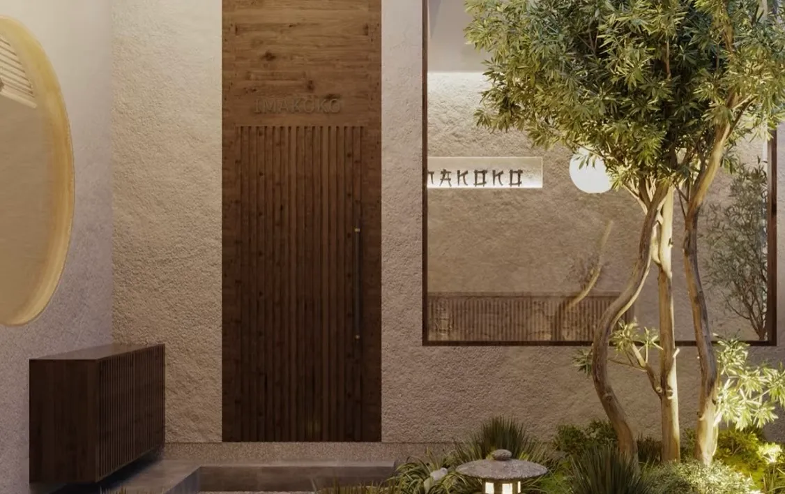 Mặt tiền phía trong mẫu nhà phố kết hợp kinh doanh spa