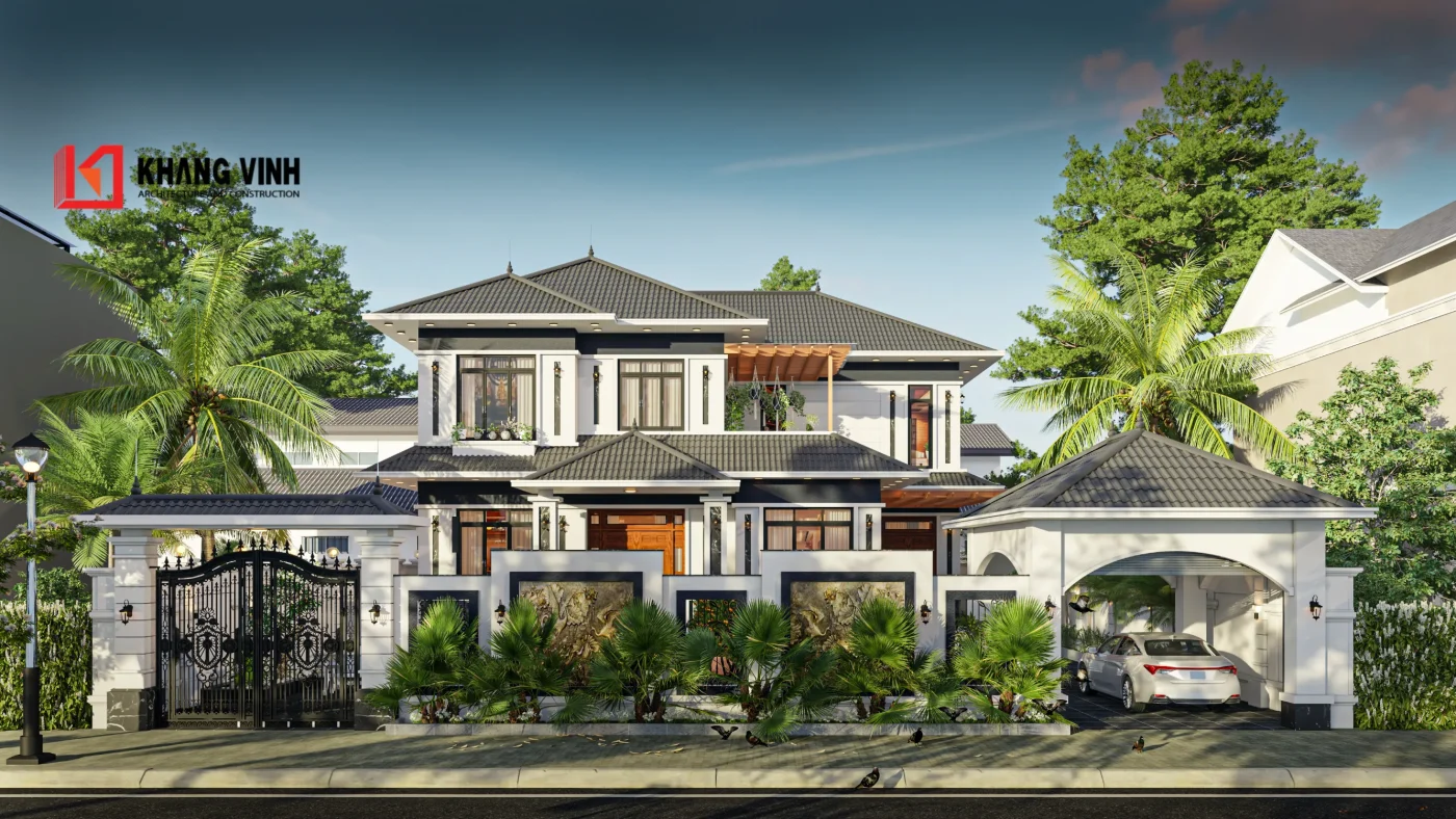 Biệt thự vườn mái Nhật 2 tầng trọn gói 288m2