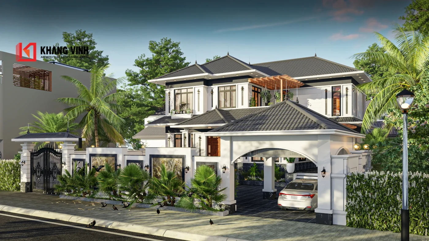 Biệt thự vườn mái Nhật 2 tầng trọn gói 288m2 bền vững hoà mình vào thiên nhiên