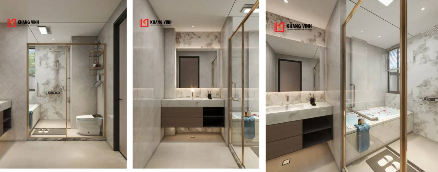 Phòng tắm - vật liệu hiện đại và thiết kế tinh tế